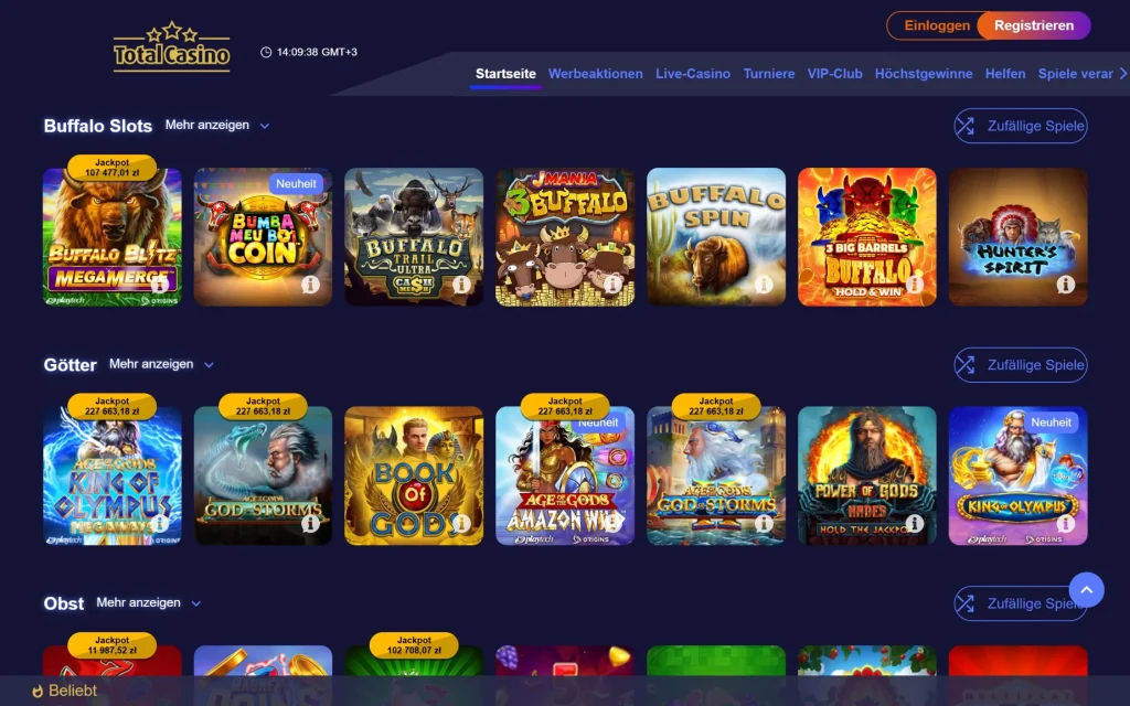 Total Casino Live-Wetten & Live-Streaming